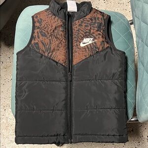 Nike Kids Black and Brown Puffer Vest